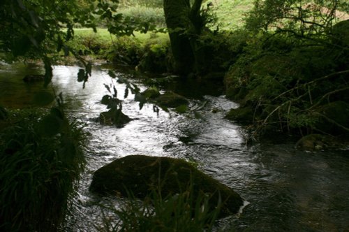 A dark part of the river.