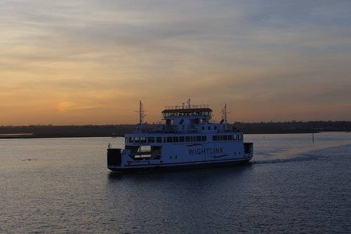 Wightlink new Ferry on abord Wight Skye mid channel from Yarmouth