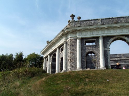 Dashwood Mausoleum and the Church of St Lawrence and Golden Ball