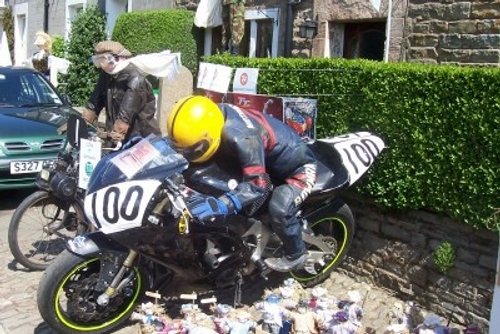 Vintage biker scarecrow