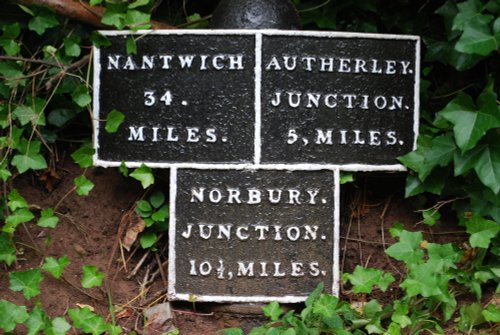 Sign on the Shropshire Union Canal