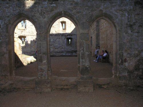 The screens passage at Bodiam looking towards Great Hall from Kitchens