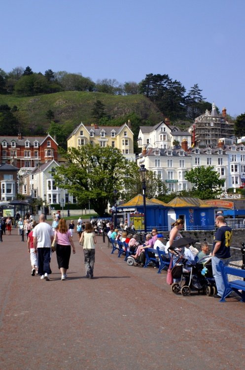 Sea front with the Great Orme ahead.