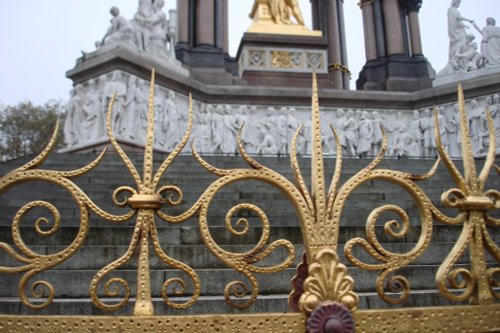 Golden fence at the Prince Albert Memorial