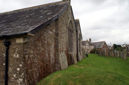 At the back of the Church.