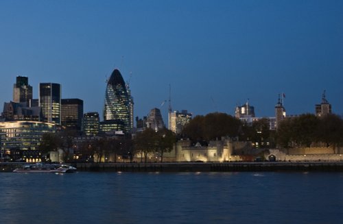 The Gherkin at Dusk