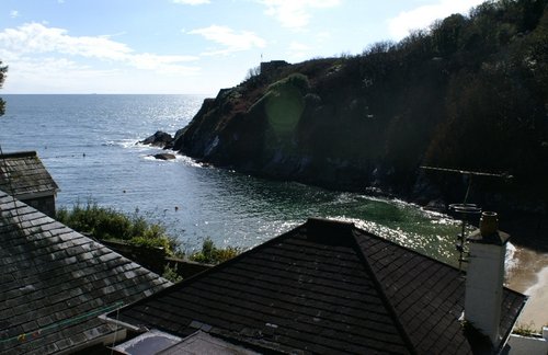 St Catherine's Castle above Readymoney Bay.