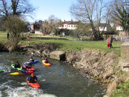 Canoeing opposite the Mill