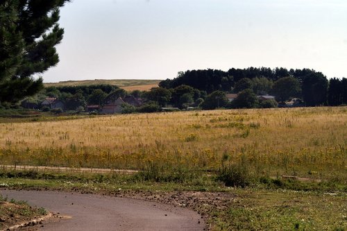 Looking into the countryside.