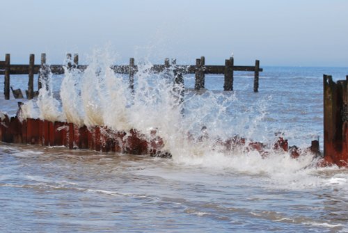 Sea defences at work