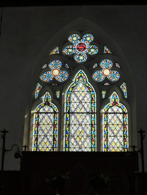 Stained Glass Window in the Church.