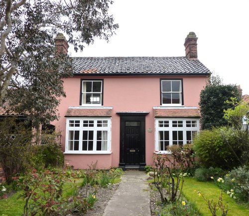 Pink House opposite the Church