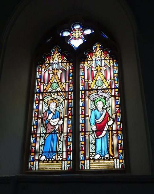 Stained Glass Window in the Church.