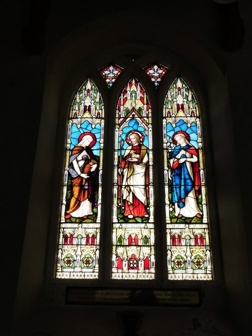 Stained Glass Window in the Church.