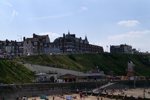 Looking up from the beach.