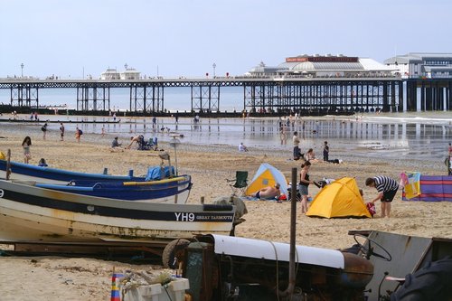 Beach and pier.