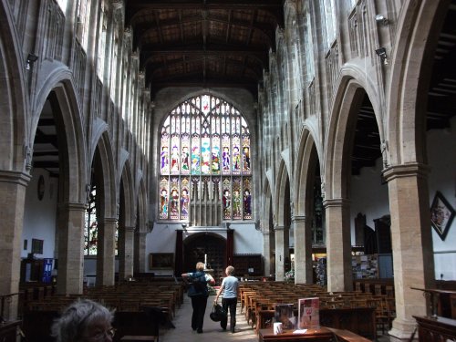 Looking back down nave of church