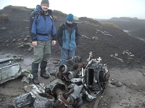 Lonely B29 wreckage on Shelf Moor.