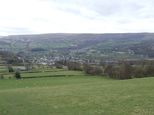 View of Crickhowell from the Table Mountain