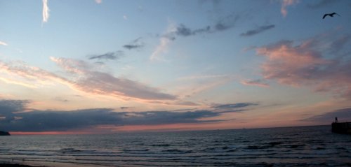 Sunset sky from Whitby seafront