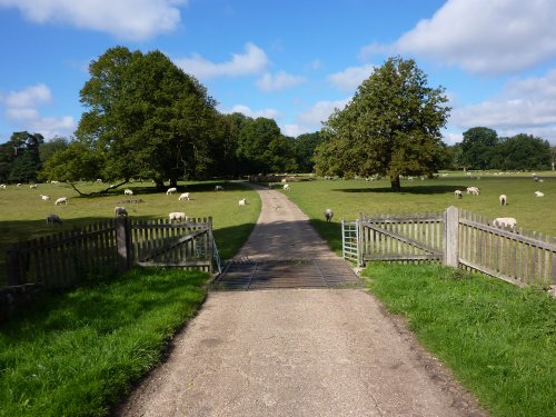 Through the park en-route to the Hall and Church