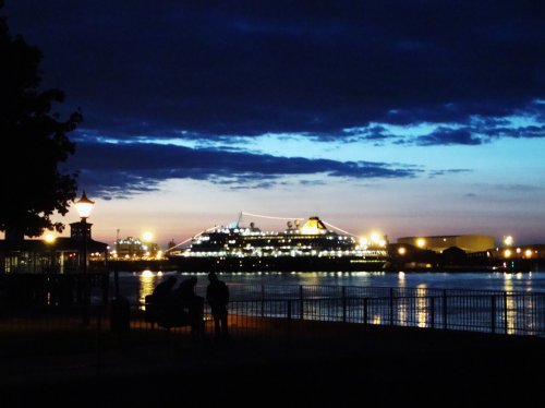 Evening by the  River Thames at Gravesend.