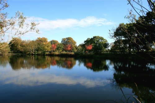 The Lake at Nidd. Autumn is starting to show its colours.