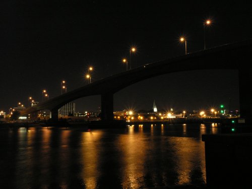 The Itchen toll bridge by night