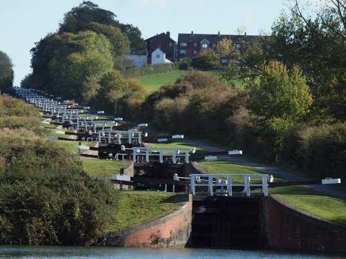 Caen Hill Locks on the Kennet and Avon Canal at Devizes