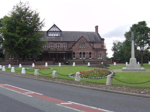 Knowsley Village Hall with War Memorial in foreground