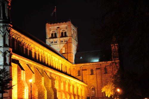 St Albans Cathedral at night - MBC