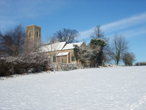 Braydeston Church in the snow