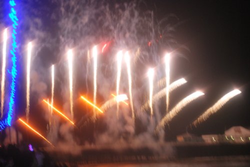 Fireworks on the beach during the worlds fireworks competition