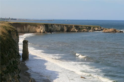 Marsden Bay looking north from the cliff top.