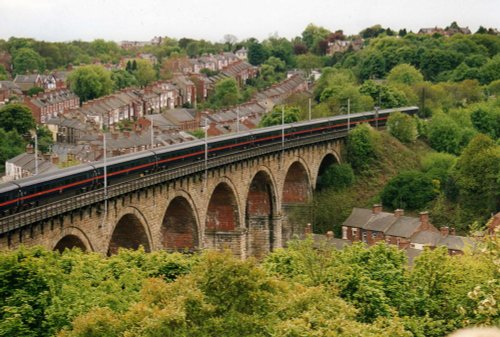 East Coast mainline train enters the city