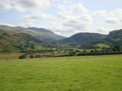 Surrounding landscape, a slope of Blencathra is on the left