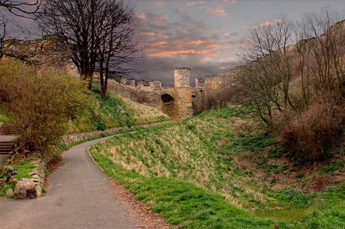 Castle walls, Scarborough, North Yorkshire