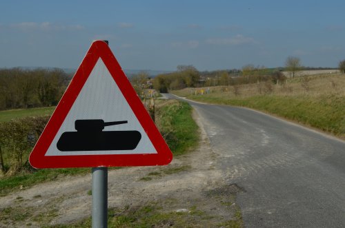 Warning sign near Enford