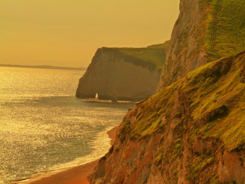 Sunset on the Dorset coastline