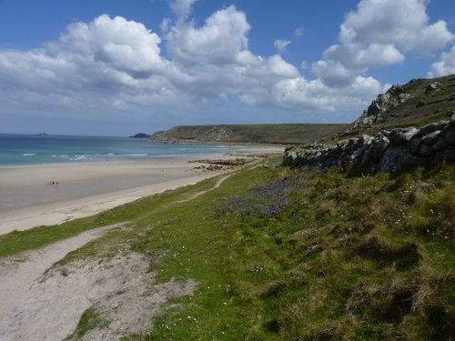 Broad sweep of beach at Sennen Cove, Cornwall