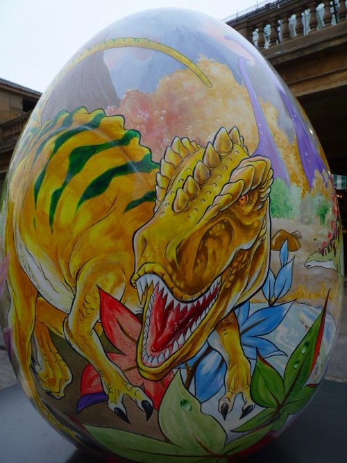 One of a display of painted eggs at Covent Garden, Easter 2012