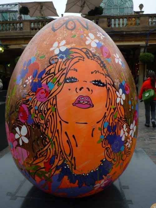 One of a display of painted eggs at Covent Garden, Easter 2012