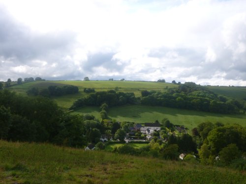 Looking down at Plush, Dorset