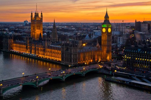 Palace of Westminster and Big Ben at sunset