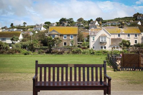 A bench in front of the Mount