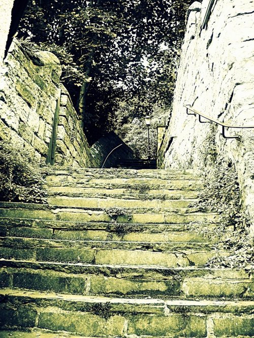 Steps leading up to the town of Knaresborough