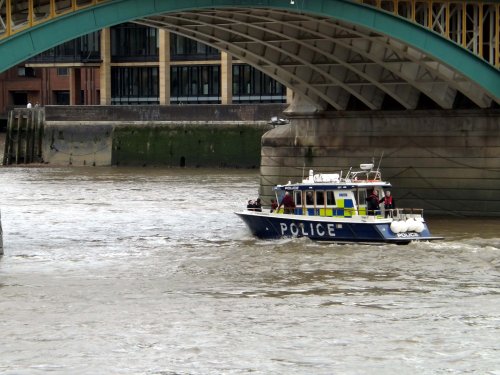 Police Boat on The Thames, London