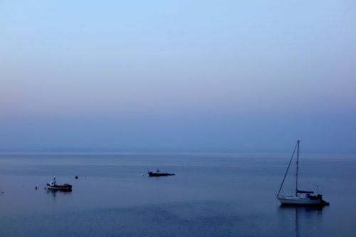 Dusk, Clovelly harbor, Devon