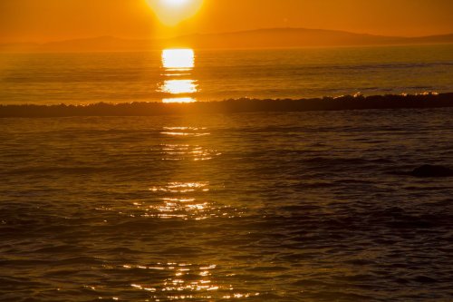 Sunset at Llandanwg beach.