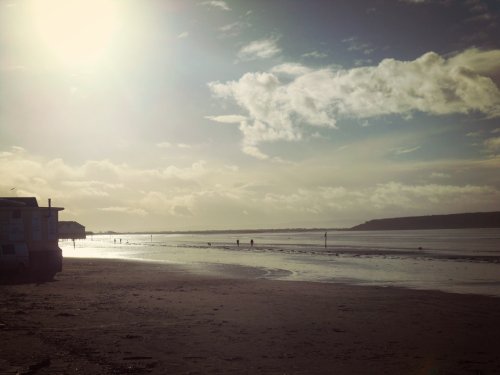 Weston-Super-Mare, beach in Winter